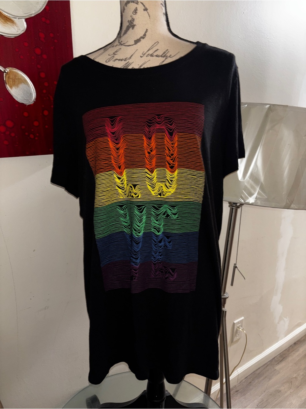 torrid Black Graphic Tee with Subtle Interior Print
